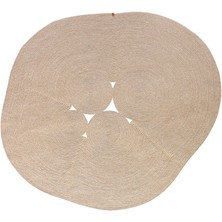 Boulder El Örmesi Elips Bej Pamuklu Yıkanabilir Halı Kilim Balkon Teras Salon Koridor Halısı Hasır Halı 69594