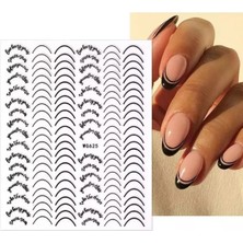 Born Pretty Siyah Oval French Stıcker