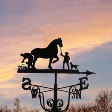 IENIN Hava Dövüşü Yard Çatı Weathervane Için Çiftlik Evi Sahne Dekor Atı (Yurt Dışından)