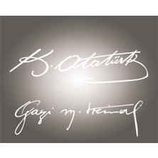 Lizpo Decor Kemal Atatürk Gazi Mustafa Kemal Oto Sticker Arma Beyaz 20 cm