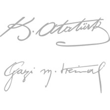 Lizpo Decor Kemal Atatürk Gazi Mustafa Kemal Oto Sticker Arma Gri 30 cm