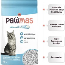 Pawmas Marsilya Sabunu Kokulu Bentonit Kedi Kumu 10 Lt