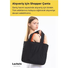 Lacheln Yeni Sezon Konfor Modeli Büyük Boy Çanta Shopper Tote Paraşüt Puf Kumaş Alışveriş Kol & Omuz Çantası