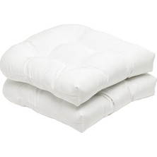 Newdv 2pcs Düz Renkli Tutfed Pad Hasır Koltuk Yastıkları 19 "x 19" Açık/iç Mekan Beyaz