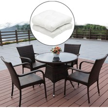 Newdv 2pcs Düz Renkli Tutfed Pad Hasır Koltuk Yastıkları 19 "x 19" Açık/iç Mekan Beyaz