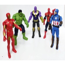 1001 Hediye  Thanos Örümcek Adam Ironman Hulk Oyuncak 5li Set 15 cm