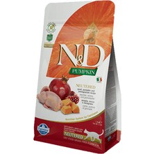N&D Pumpkin Tahılsız Bıldırcın Etli Bal Kabaklı ve Narlı Kısırlaştırılmış Kedi Maması 1.5 kg