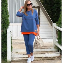 Rengamoda Kadın Kapüşonlu Etek Ucu Detay Iki Iplik Kumaş Ikili Takım (Renk Seçenekli)