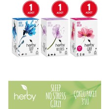 Herby Bitki Çayı 3'lü Özel Gün Rahatlama Paketi (Sleep Tea, No Stress Tea, Girly Tea)