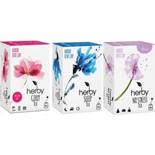 Herby Bitki Çayı 3'lü Özel Gün Rahatlama Paketi (Sleep Tea, No Stress Tea, Girly Tea)