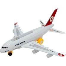 Şenver Toys Turkish Airlines Airbus A380 Oyuncak Uçak Pilli Işıklı 30 cm /