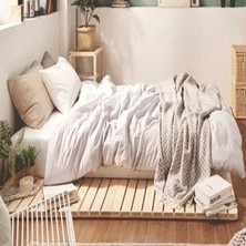 Loolpi Home Loolpi Home japon Model Doğal Ahşap Karyola Yer Yatağı Tek ve Çift Kişilik