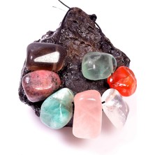 Taş Sandığı Yedi Adet Delikli Doğal Taş - Çakra Taşları