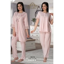 Puerpera Effortt Kadın Hamile Lohusa Pijama Takımı ve Sabahlık Set 4074