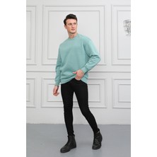 Awcıı Store Erkek Kahverengi Bisiklet Yaka Relaxed Regular Sweatshirt