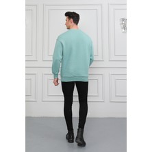 Awcıı Store Erkek Kahverengi Bisiklet Yaka Relaxed Regular Sweatshirt