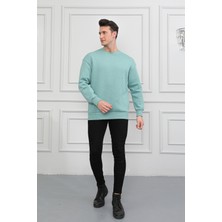 Awcıı Store Erkek Kahverengi Bisiklet Yaka Relaxed Regular Sweatshirt