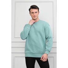 Awcıı Store Erkek Kahverengi Bisiklet Yaka Relaxed Regular Sweatshirt