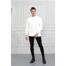 Awcıı Store Erkek Kahverengi Bisiklet Yaka Relaxed Regular Sweatshirt