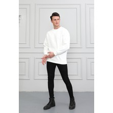 Awcıı Store Erkek Kahverengi Bisiklet Yaka Relaxed Regular Sweatshirt