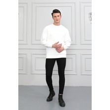 Awcıı Store Erkek Kahverengi Bisiklet Yaka Relaxed Regular Sweatshirt