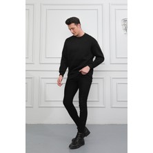 Awcıı Store Erkek Kahverengi Bisiklet Yaka Relaxed Regular Sweatshirt