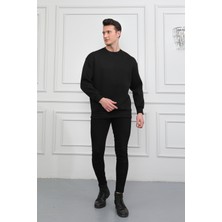 Awcıı Store Erkek Kahverengi Bisiklet Yaka Relaxed Regular Sweatshirt