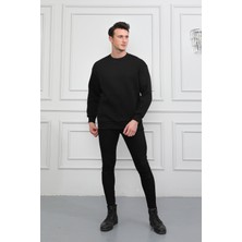 Awcıı Store Erkek Kahverengi Bisiklet Yaka Relaxed Regular Sweatshirt