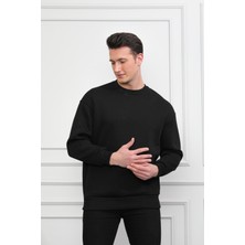 Awcıı Store Erkek Kahverengi Bisiklet Yaka Relaxed Regular Sweatshirt