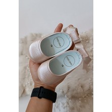 Hodore Fiore Deri Bebek Babet Somon Renkli El Yapımı Kaymaz Taban Yumuşak ve Nefes Alabilir