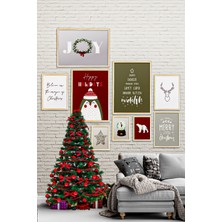 Özcanlar Çerçeve Çerçeveli Yeni Yıl Seti Yılbaşı Seti Mdf Tablo Seti Noel Set Ahşap Çerçeve Seti