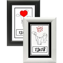 Özcanlar Çerçeve 13X18-2'LI Fotoğraf Çerçevesi Siyah-Beyaz Modern Ofis Sanat Ev Home Dekoratif Çerçeve