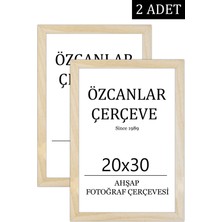 Özcanlar Çerçeve 2 'li  Takım Ahşap Çerçeve  Ahşap Resim Çerçevesi  20X30 Doğal Ahşap Çerçeve Ham Ahşap