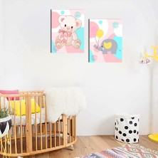 Özcanlar Çerçeve Bebek Odası Çocuk Odası Doğumgünü Parti Pano Tablo Mdf Baskı Dekorasyon Hayvanlar Diyarı Resim Çerçeveli Çocuk Odası 30X40