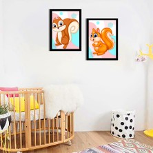 Özcanlar Çerçeve Bebek Odası Çocuk Odası Doğumgünü Parti Pano Tablo Mdf Baskı Dekorasyon Hayvanlar Diyarı Resim Çerçeveli Çocuk Odası 30X40