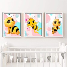 Özcanlar Çerçeve Bebek Odası Çocuk Odası Doğumgünü Parti Pano Tablo Mdf Baskı Dekorasyon Hayvanlar Diyarı Resim Çerçeveli Çocuk Odası 30X40