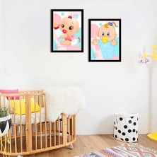 Özcanlar Çerçeve Bebek Odası Çocuk Odası Doğumgünü Parti Pano Tablo Mdf Baskı Dekorasyon Hayvanlar Diyarı Resim Çerçeveli Çocuk Odası 20X30