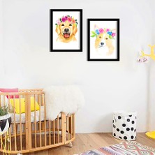 Özcanlar Çerçeve Bebek Odası Çocuk Odası Doğumgünü Parti Pano Tablo Mdf Baskı Dekorasyon Hayvanlar Diyarı Resim Çerçeveli Çocuk Odası 30X40