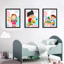 Özcanlar Çerçeve Bebek Odası Çocuk Odası Doğumgünü Parti Pano Tablo Mdf Baskı Dekorasyon Hayvanlar Diyarı Resim Çerçeveli Çocuk Odası 20X30