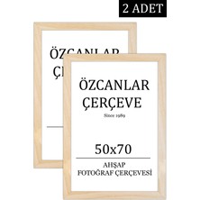 Özcanlar Çerçeve 2 'li  Takım Ahşap Çerçeve  Ahşap Resim Çerçevesi  50X70 Doğal Ahşap Çerçeve Ham Ahşap