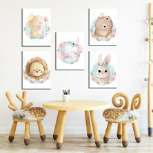 Özcanlar Çerçeve Bebek Odası Çocuk Odası Doğumgünü Parti Pano Tablo Mdf Baskı Dekorasyon Hayvanlar Diyarı Resim Çerçeveli Çocuk Odası 20X30