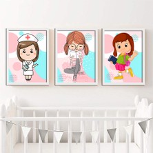 Özcanlar Çerçeve Bebek Odası Çocuk Odası Doğumgünü Parti Pano Tablo Mdf Baskı Dekorasyon Hayvanlar Diyarı Resim Çerçeveli Çocuk Odası 30X40