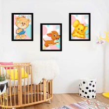 Özcanlar Çerçeve Bebek Odası Çocuk Odası Doğumgünü Parti Pano Tablo Mdf Baskı Dekorasyon Hayvanlar Diyarı Resim Çerçeveli Çocuk Odası 20X30
