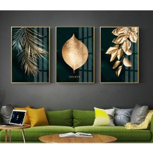 Özcanlar Çerçeve Çerçeveli Tablo Dekorasyon  Üçlü Çerçeve Soyut Botanik Baskı  Yatak Odası Dekoru Oturma Odası Dekoru