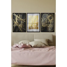 Özcanlar Çerçeve Çerçeveli Tablo Modern Sanatsal  Dekorasyon Ev Dekoru Üçlü Çerçeve Abstract