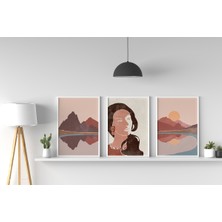 Özcanlar Çerçeve Özcanlar Dekorasyon Çoklu Çerçeveler Baskılar Baskı Seti Ev Dekoru Banyo Dekorasyonu Tablo Üçlü