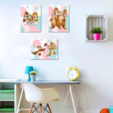 Özcanlar Çerçeve Bebek Odası Çocuk Odası Doğumgünü Parti Pano Tablo Mdf Baskı Dekorasyon Hayvanlar Diyarı Resim Çerçeveli Çocuk Odası 30X40