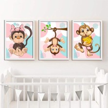 Özcanlar Çerçeve Bebek Odası Çocuk Odası Doğumgünü Parti Pano Tablo Mdf Baskı Dekorasyon Hayvanlar Diyarı Resim Çerçeveli Çocuk Odası 30X40