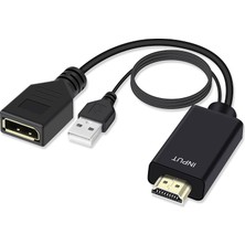 Aogo HDMI Display Dönüştürücü 4K HDMI To Displayport Kablo HDMI In Erkek Display Out Dişi 4K@60Hz HDMI - Dp Çevirici