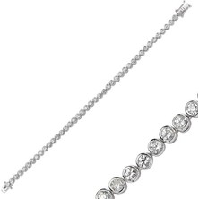 925 Gümüş Beyaz Taşlı Su Yolu Kadın 925 Ayar Gümüş Bileklik